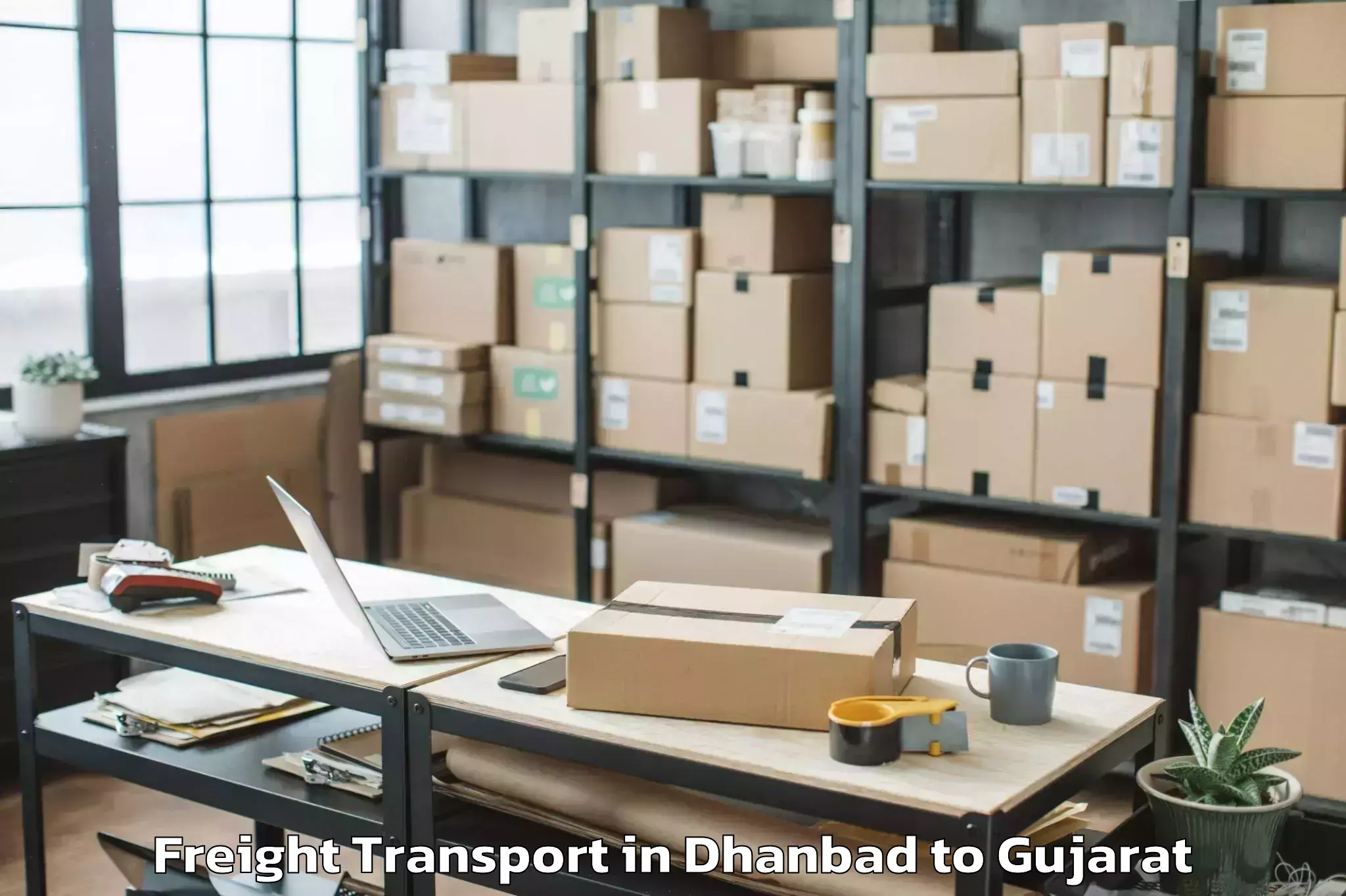 Trusted Dhanbad to Khambha Freight Transport